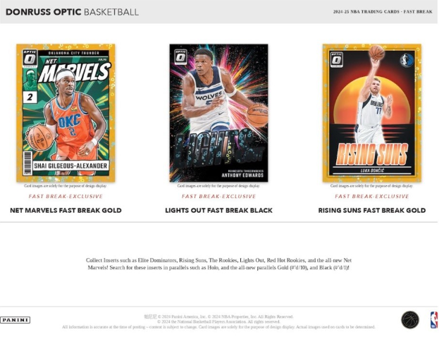 2024-25 Panini Donruss Optic Cartes Basketball NBA Fast Break Box Panini