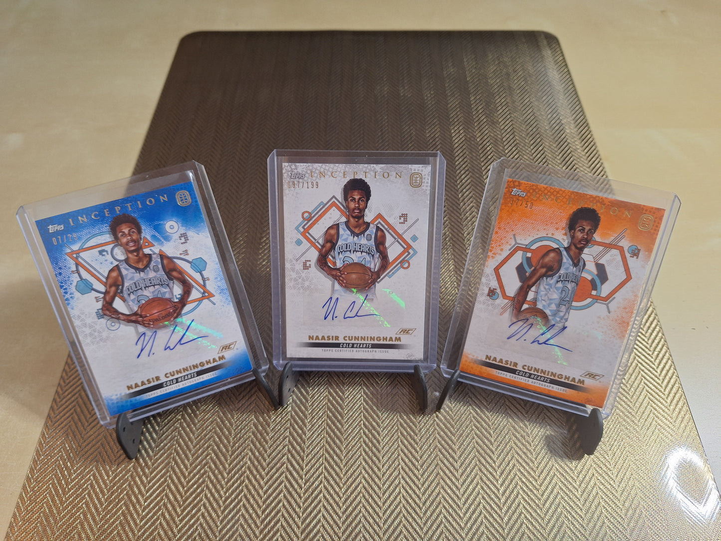 Lot 3 cartes autographes collection sport Basketball NAASIR CUNNINGHAM /25 /50 /199 #Topps Inception 2022-2023