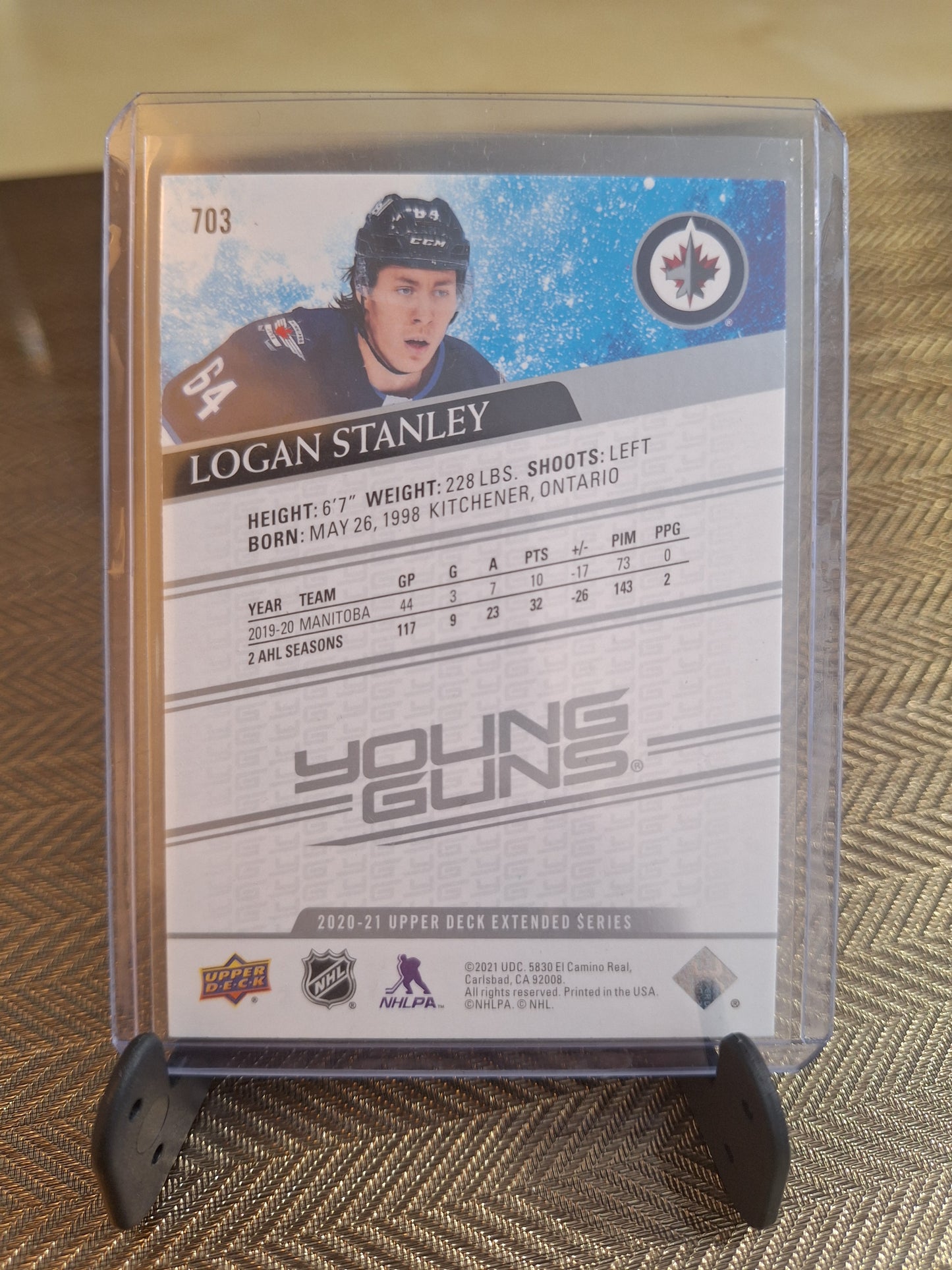 Carte Collection Hockey Upper Deck Extended séries LOGAN STANLEY 2020/2021