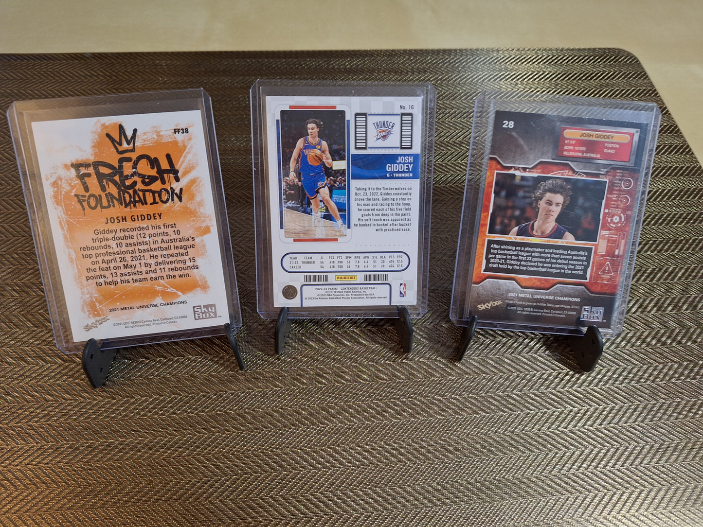Lot 3 cartes collection sport Basketball JOSH GIDDEY
