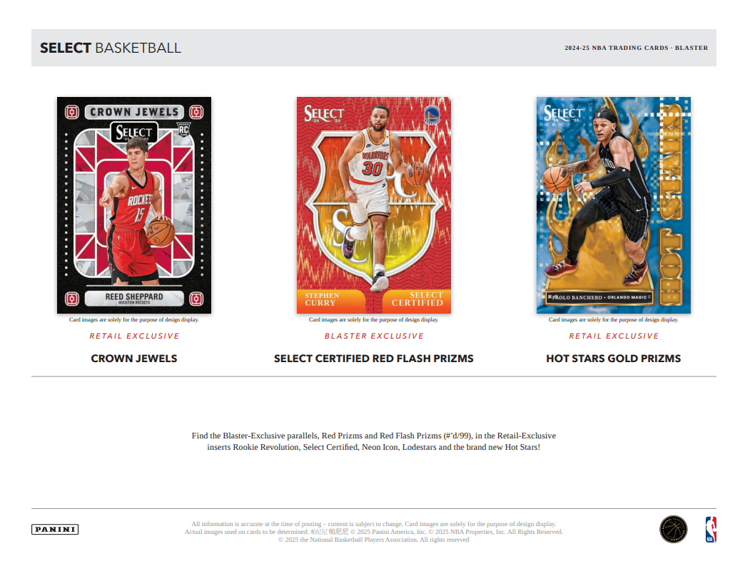 2024-25 Panini Select Cartes Basketball NBA Blaster Box Panini