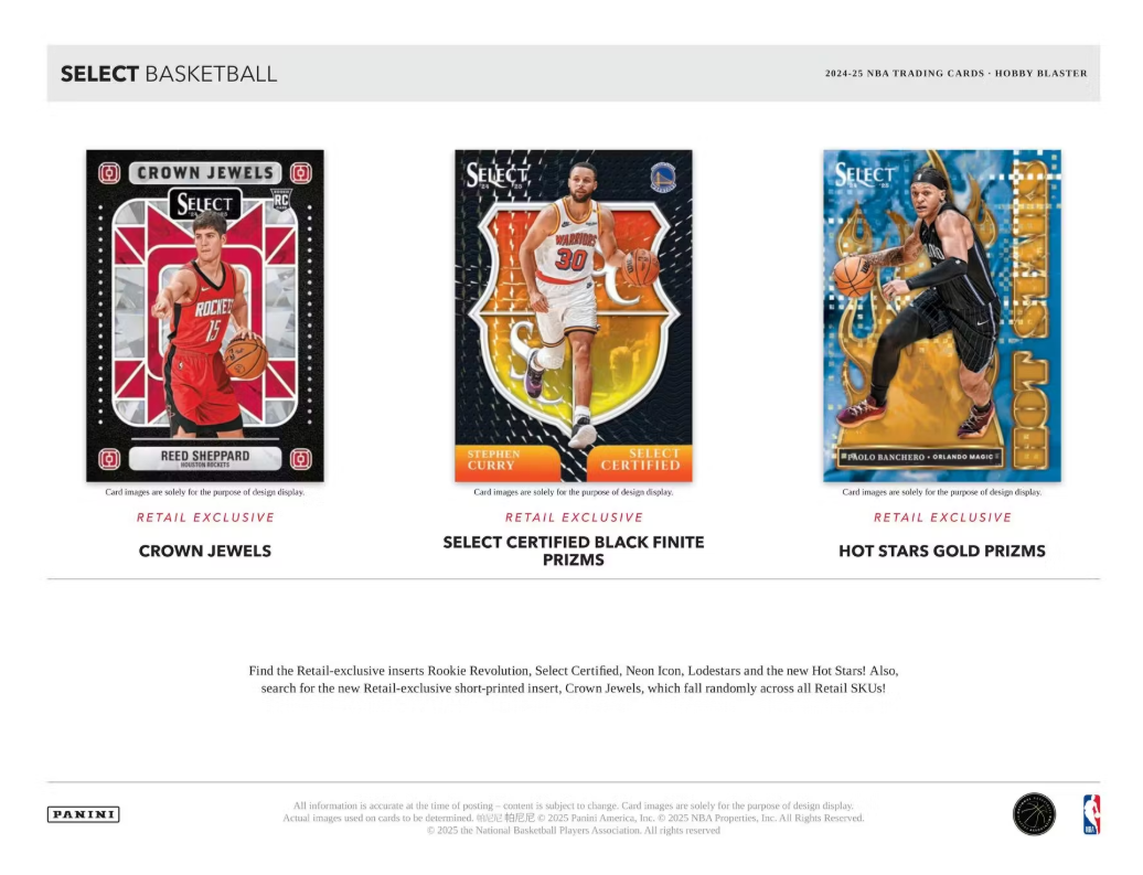 2024-25 Panini Select Cartes Basketball NBA Hobby Blaster Box