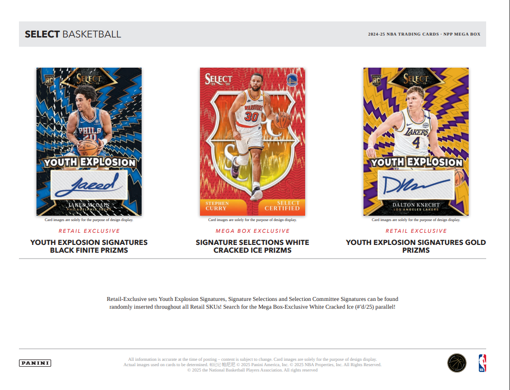 2024-25 Panini Select Cartes Basketball NBA Méga Box Panini