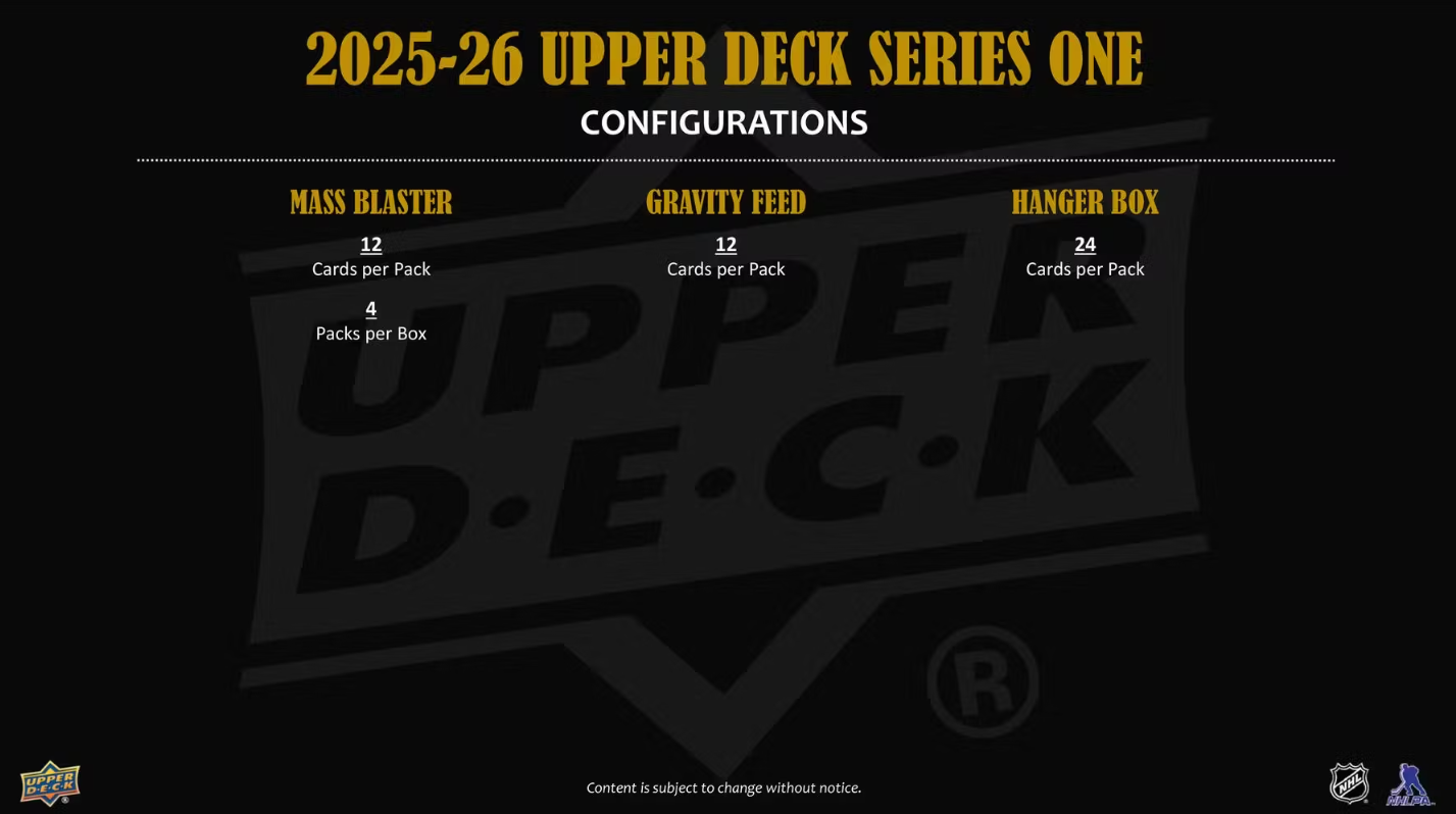 2025-26 Upper Deck Series 1 Cartes Hockey NHL Tin Box