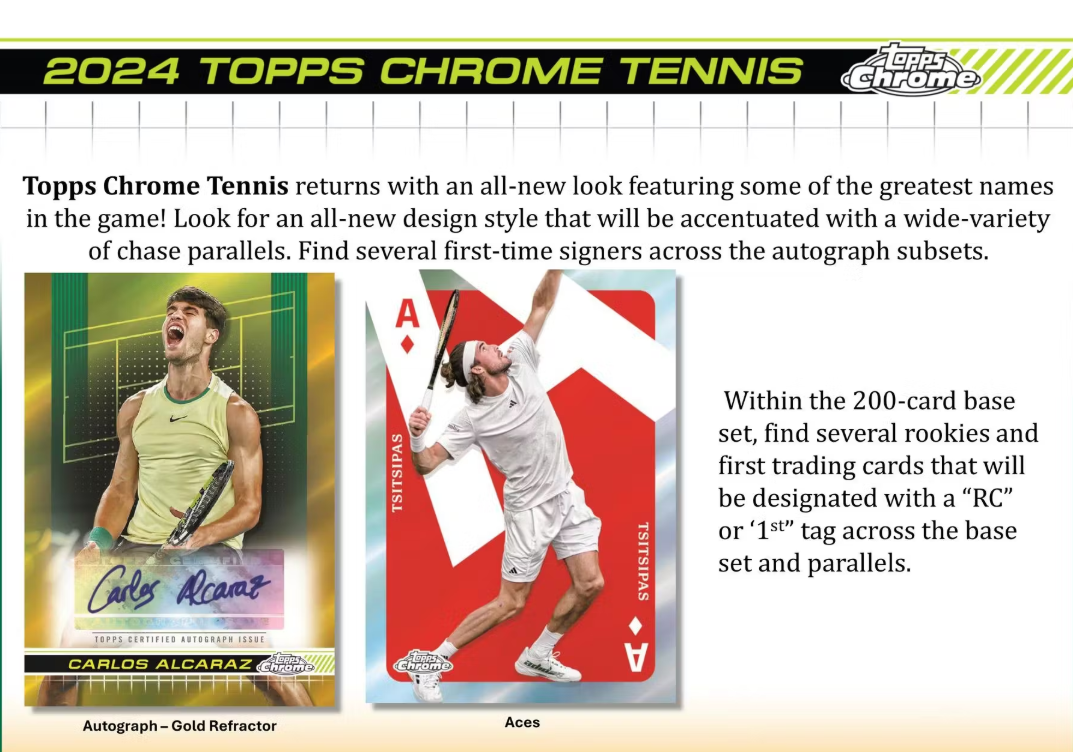 2024 Topps Chrome Cartes Tennis Blaster Box