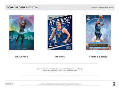 2019-20 Panini Donruss Optic Cartes Basketball NBA Blaster Box