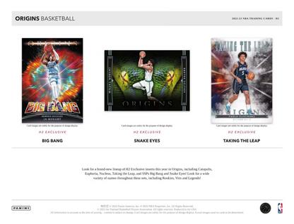 2022-23 Panini Origins Cartes Basketball NBA H2 Box