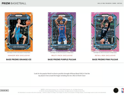 2022-23 Panini Prizm Cartes Basketball NBA Blaster Box