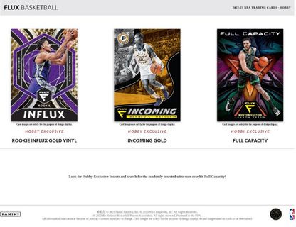 2022-23 Panini Flux Cartes Basketball NBA Hobby Box
