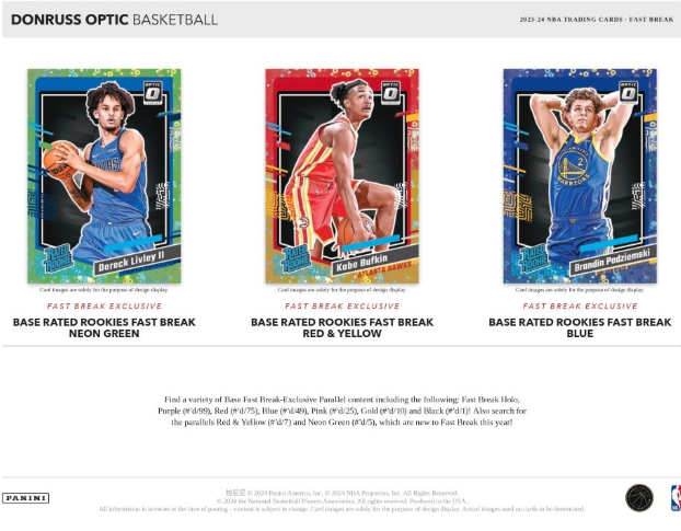 2023-24 Panini Donruss Optic Cartes Basketball NBA Fast Break Box