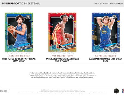 2023-24 Panini Donruss Optic Cartes Basketball NBA Fast Break Box