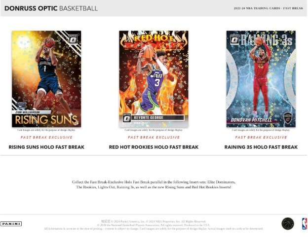 2023-24 Panini Donruss Optic Cartes Basketball NBA Fast Break Box