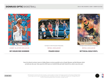 2024-25 Panini Donruss Optic Cartes Basketball NBA Hobby Blaster Box
