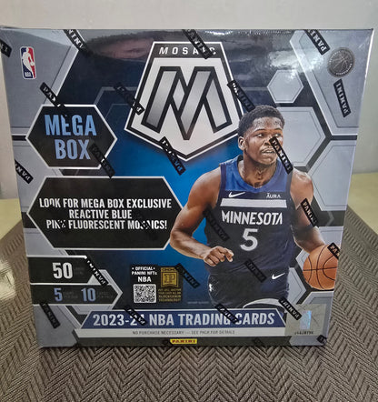 2023/24 Panini Mosaic Cartes Basketball NBA Mega Box (Blue & Pink Mosaic)