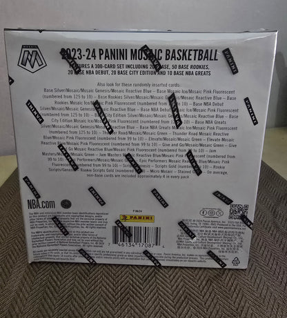 2023/24 Panini Mosaic Cartes Basketball NBA Mega Box (Blue & Pink Mosaic)