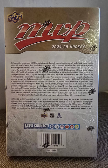 2024/25 Upper Deck MVP  Cartes Hockey NHL Hobby Box Upper Deck