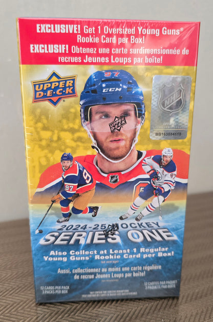 2024/25 Upper Deck Series 1 Cartes Hockey NHL 3-Pack Blaster Box (Oversized Young Guns!)