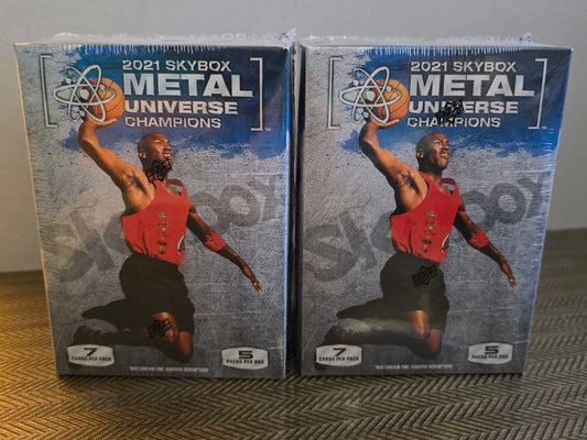 Lot 2 Box Cartes Basketball NBA 2021 Upper Deck Skybox Metal Universe Champions