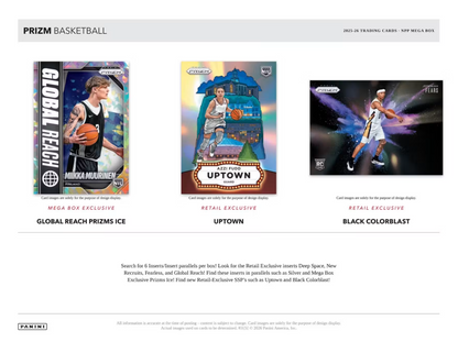 2025-26 Panini Prizm Cartes Basketball NBA Méga Box (Red Ice Prizms!)