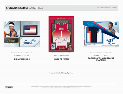 2025-26 Panini Signature Series Cartes Basketball NBA Hobby Box