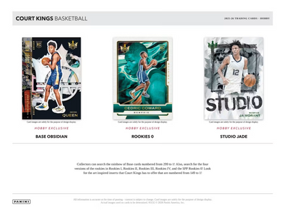 2025-26 Panini Court Kings Cartes Basketball NBA Hobby Box ** PRECOMMANDE **