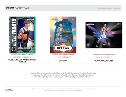 2025-26 Panini Prizm Cartes Basketball NBA Blaster Box