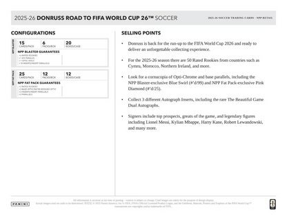 2025/26 Panini Donruss Road to FIFA World Cup Cartes Foot Soccer Blaster Box