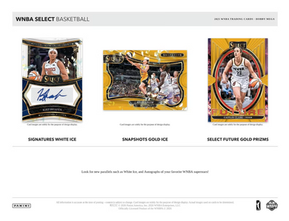 2025 Panini Select WNBA Cartes Basketball Hobby Méga Box