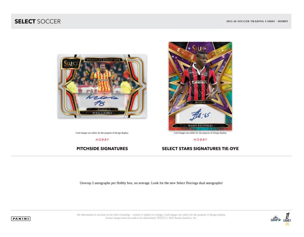 2025-26 Panini Select Ligue 1 Cartes Soccer International H2 Box