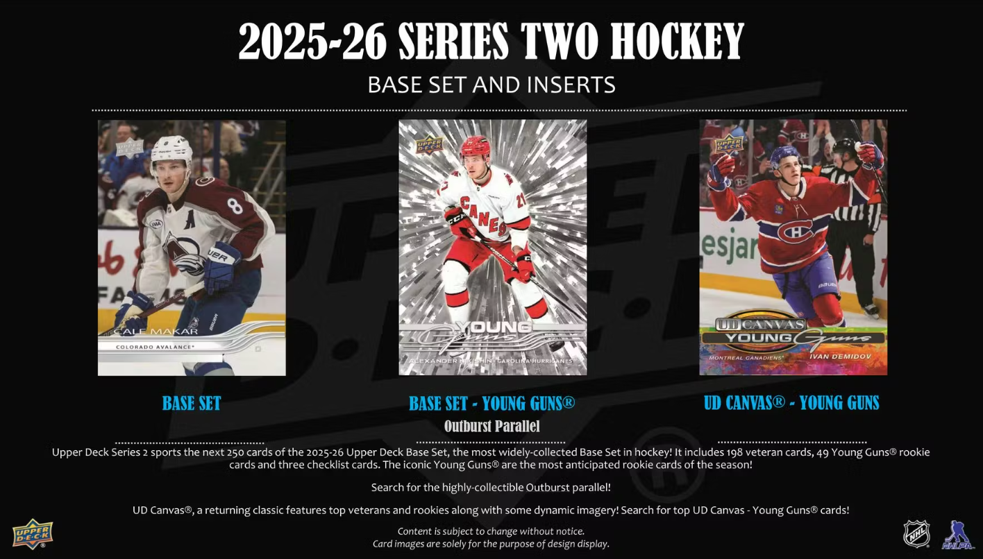2025-26 Upper Deck Series 2 Cartes Hockey NHL Blaster Box
