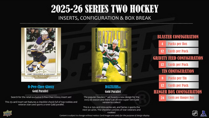 2025-26 Upper Deck Series 2 Cartes Hockey NHL Blaster Box