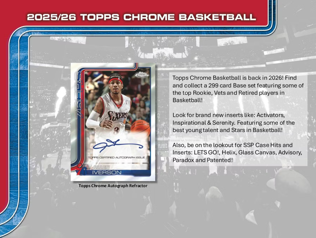 2025-26 Topps Chrome Cartes Basketball NBA Méga Box ** PRECOMMANDE **