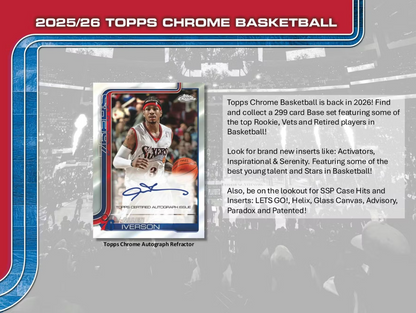2025-26 Topps Chrome Cartes Basketball NBA Méga Box ** PRECOMMANDE **