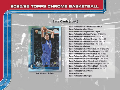 2025-26 Topps Chrome Cartes Basketball NBA Méga Box ** PRECOMMANDE **