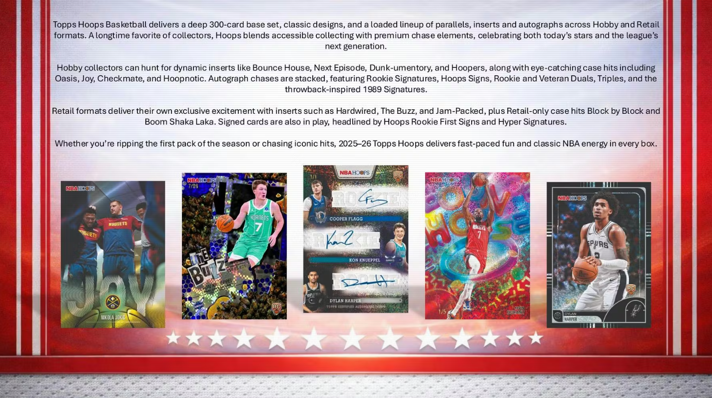 2025-26 Topps Hoops Cartes Basketball NBA Blaster Box