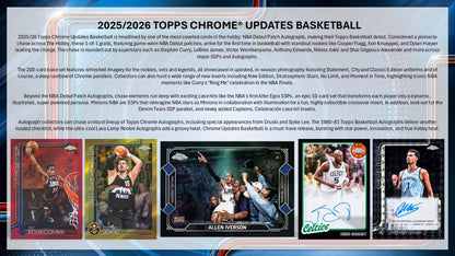 2025-26 Topps Chrome Update Series Cartes Basketball NBA Blaster Box