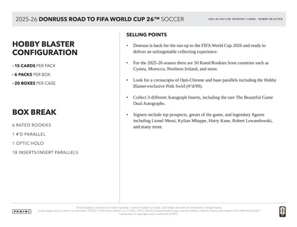 2025/26 Panini Donruss Road to FIFA World Cup Cartes Foot Soccer Hobby Blaster Box