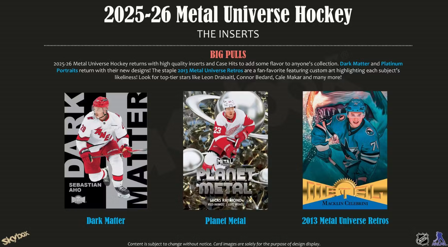 2025-26 Upper Deck Skybox Metal Universe Cartes Hockey NHL Blaster Box