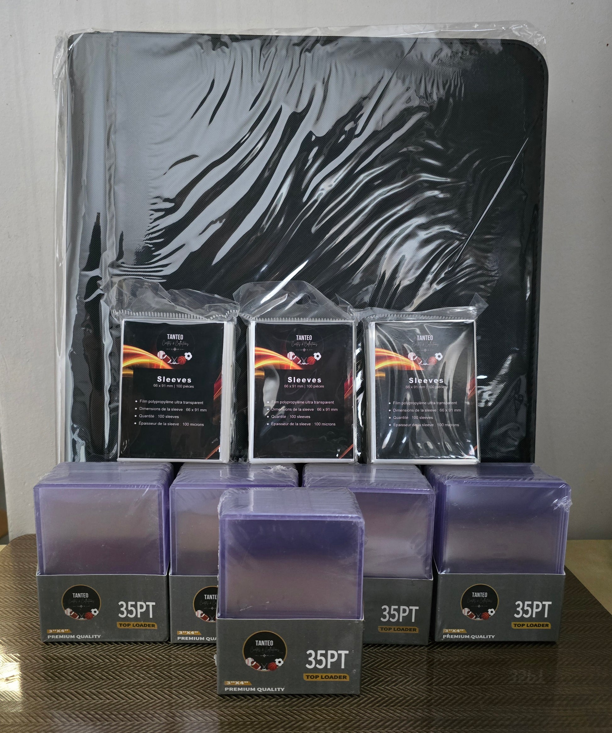 Lot Classeur Toploaders + Sleeves 100 x 3 + Toploaders 25 x 5