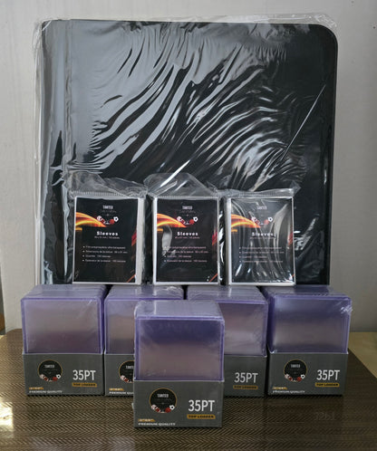 Lot Classeur Toploaders + Sleeves 100 x 3 + Toploaders 25 x 5