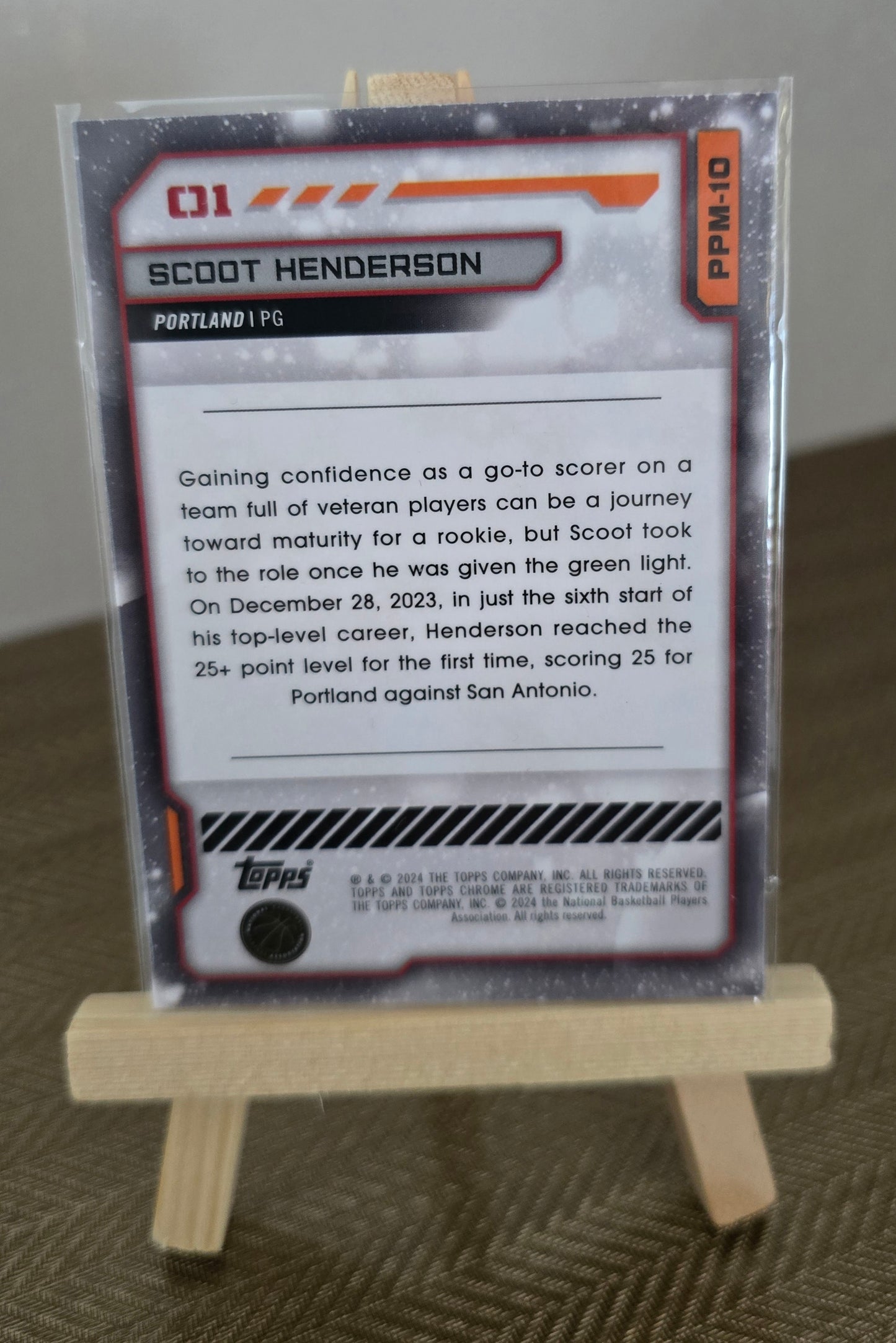 Carte collection sport Basketball NBA TOPPS CHROME SCOOT HENDERSON RC