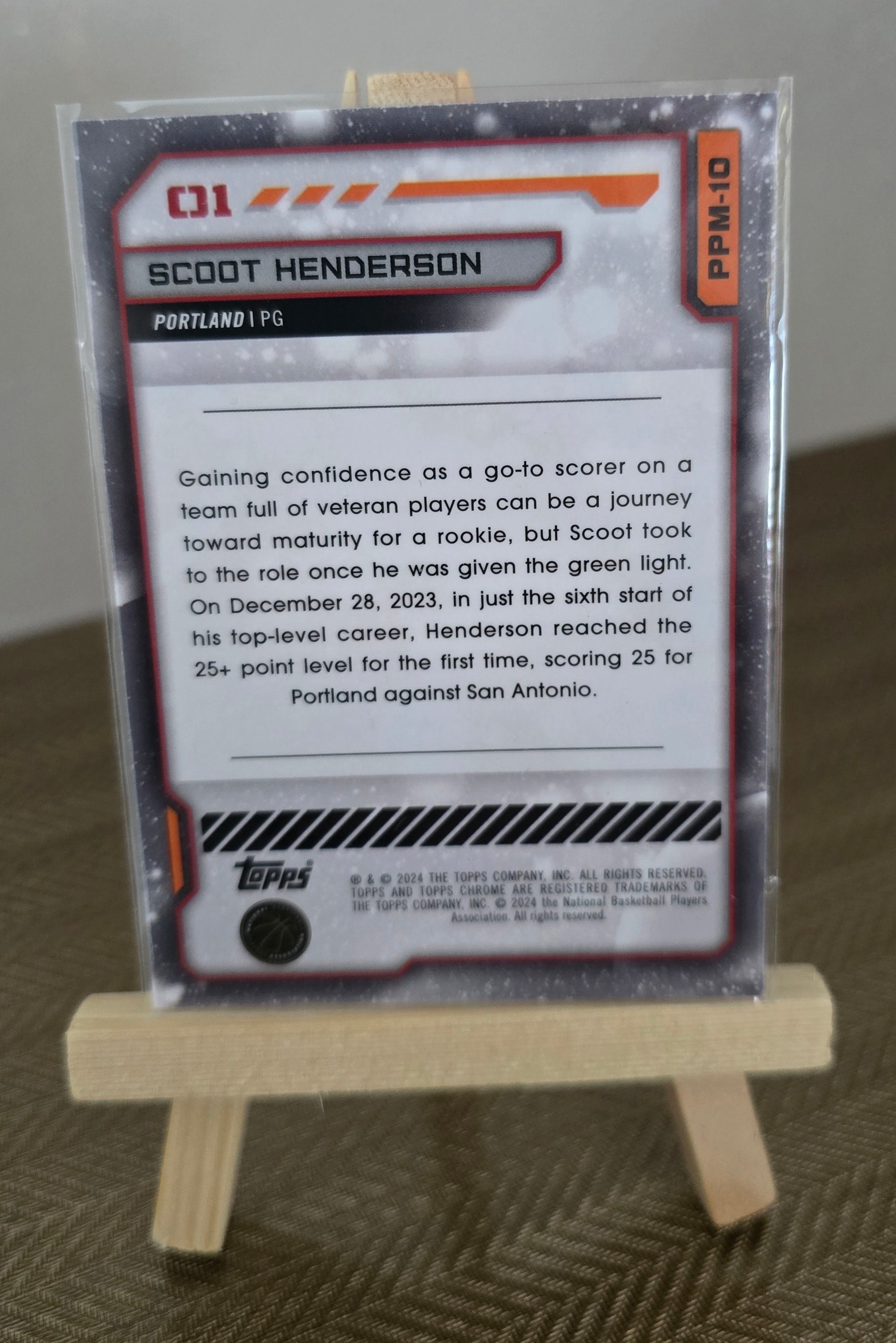 Carte collection sport Basketball NBA TOPPS CHROME SCOOT HENDERSON RC