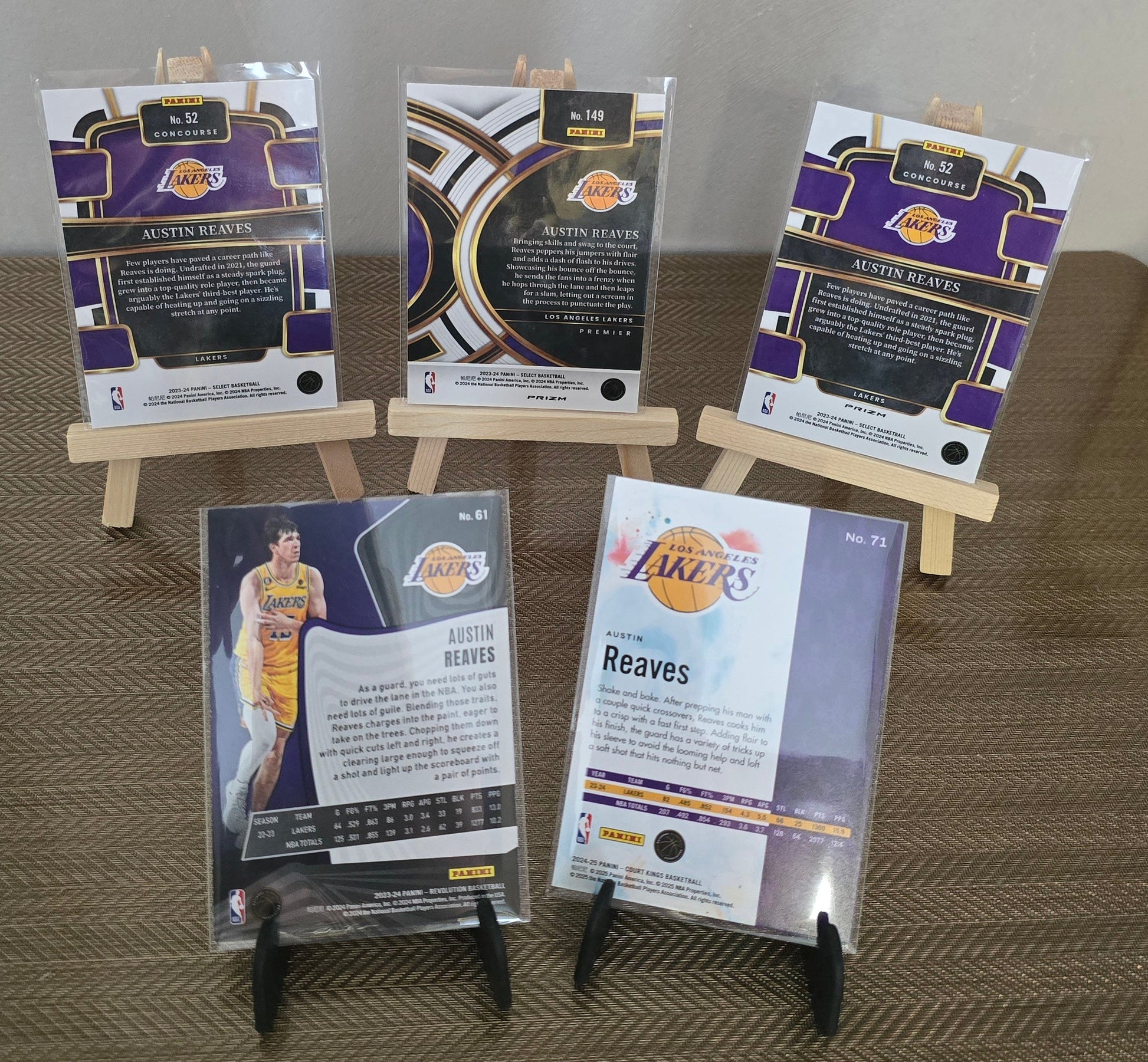 Lot 5 Cartes collection sport Basketball NBA AUSTIN REAVES Panini