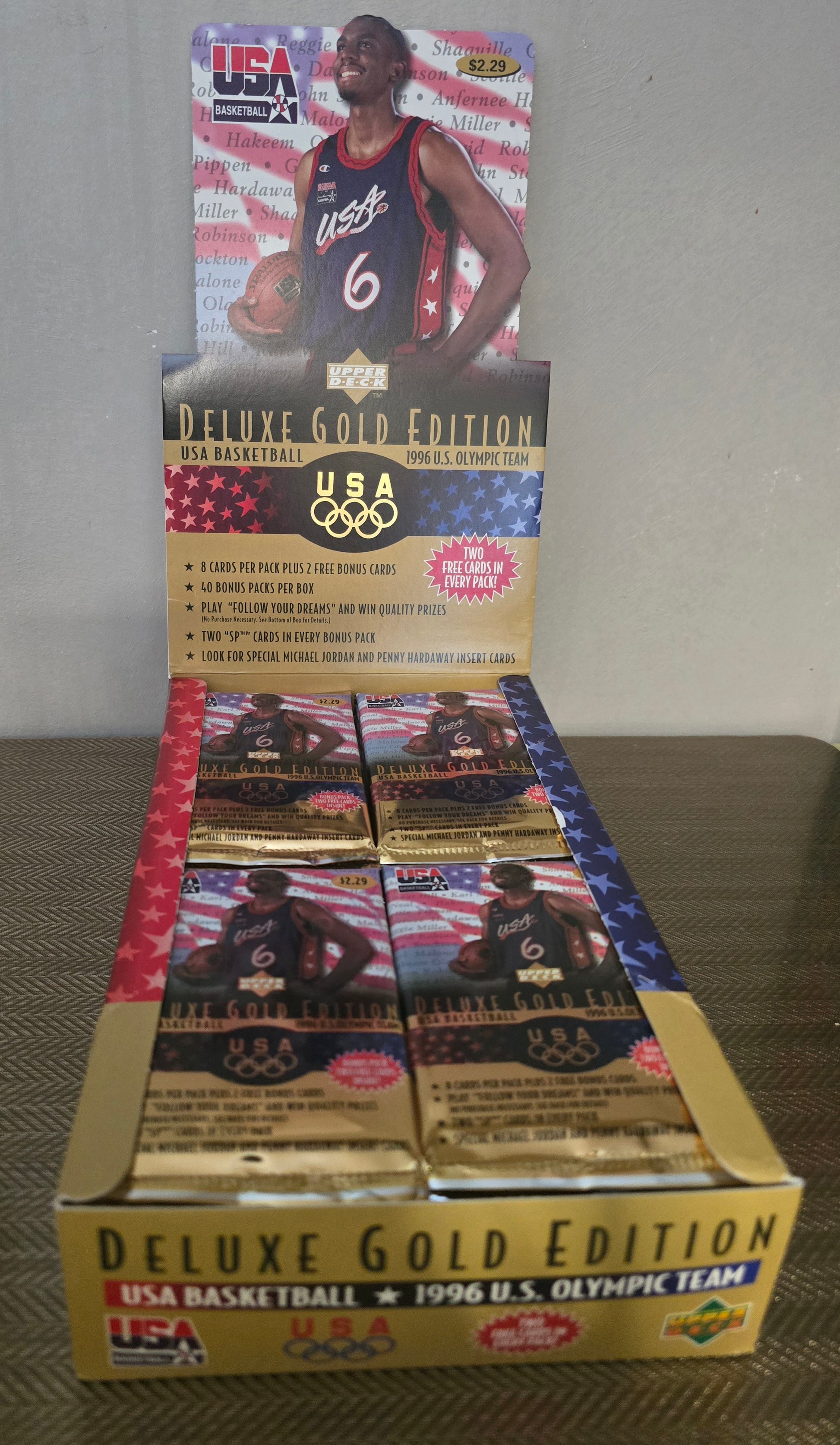 1996-97 Upper Deck Deluxe Gold Edition Olympics USA Cartes Basketball NBA Retail Pack