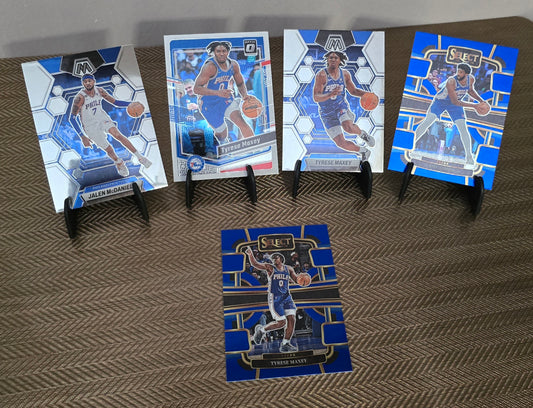 Lot 5 Cartes collection sport Basketball NBA Equipe 76ers