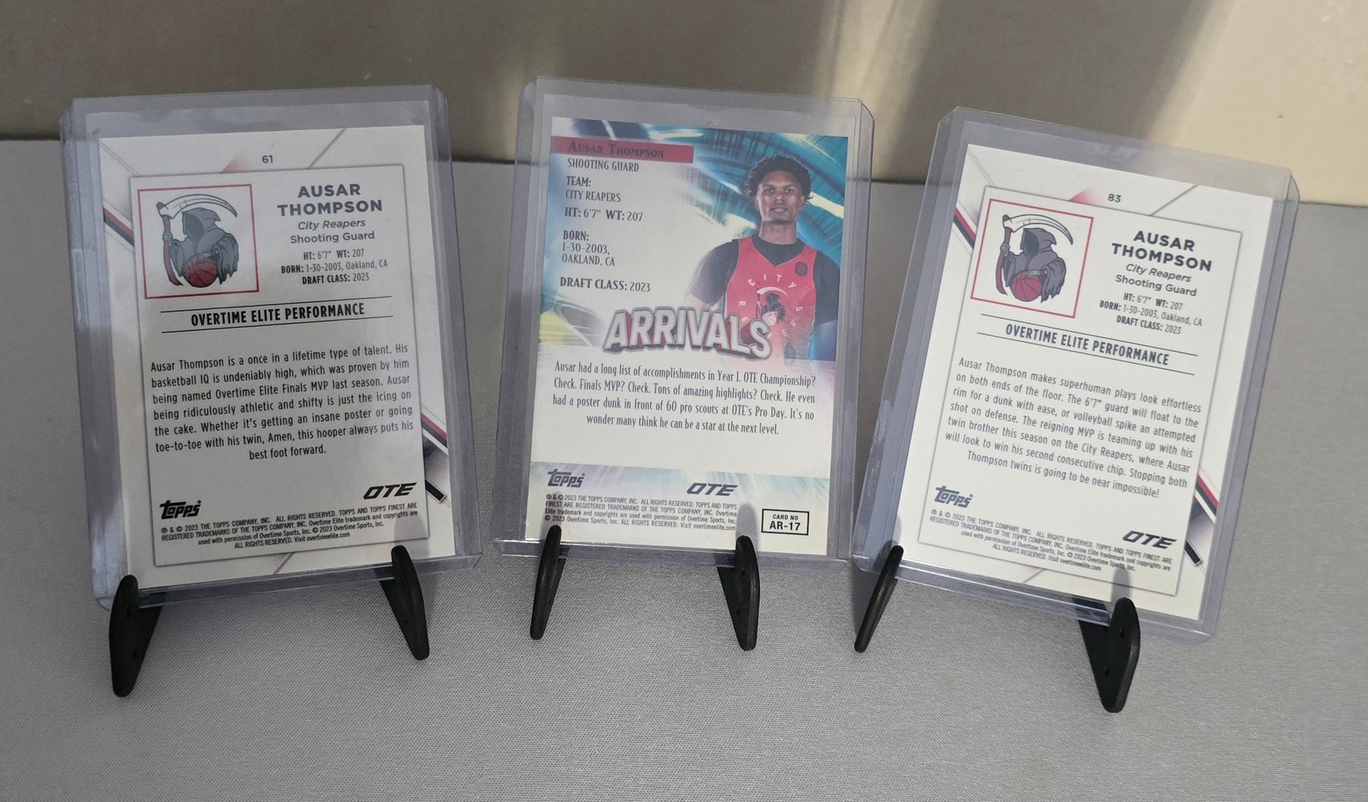 Lot 3 Cartes collection sport Basketball NBA AUSAR THOMPSON (dont une 51/75)