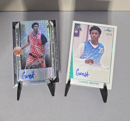 Lot 2 Cartes Autographes collection sport Basketball NBA CHANCE WESTRY