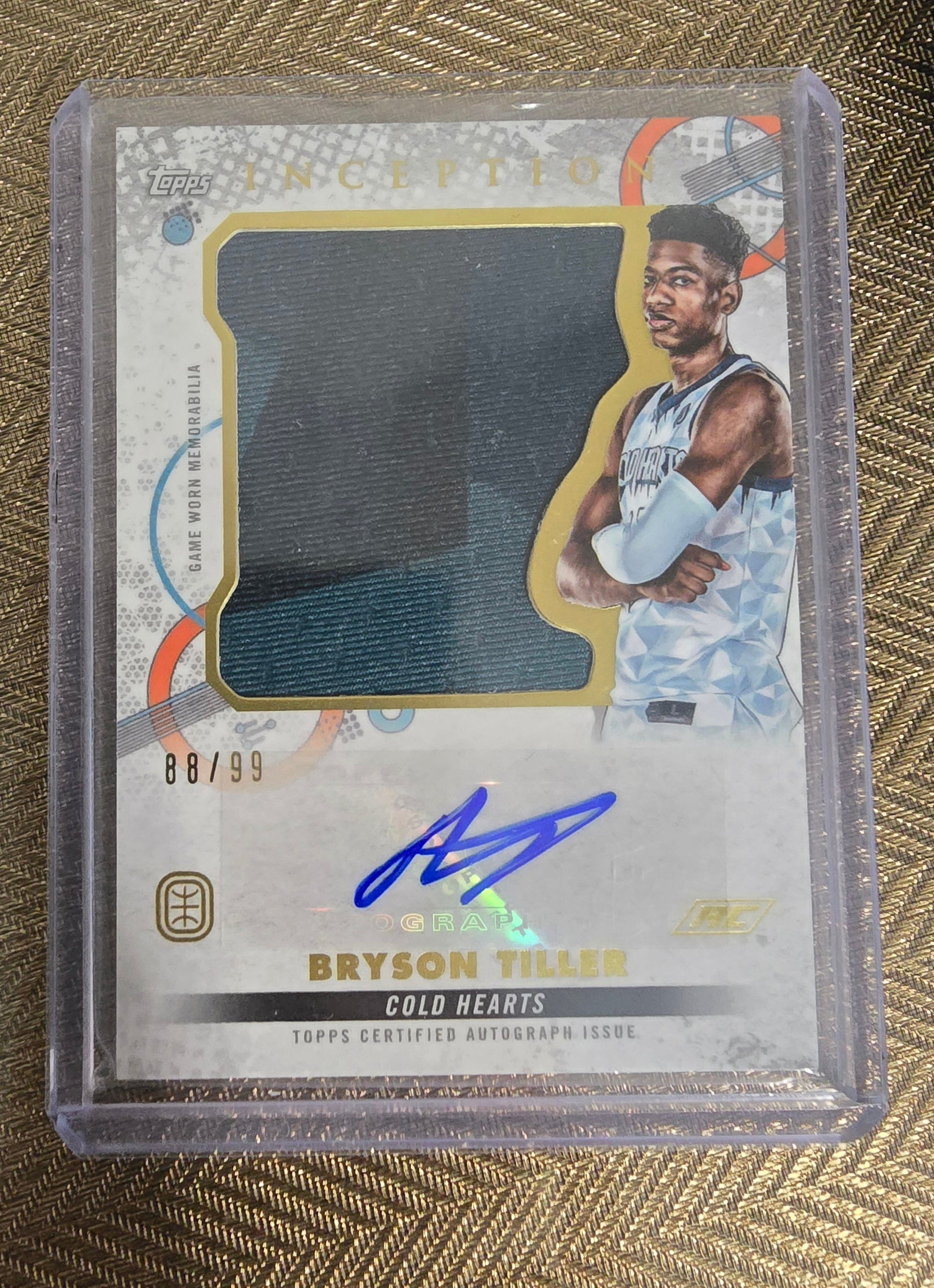 Lot 4 cartes autographes/patchs numérotées collection sport Basketball NBA BRYSON TILLER Topps