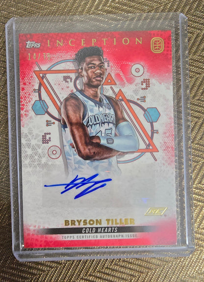 Lot 4 cartes autographes/patchs numérotées collection sport Basketball NBA BRYSON TILLER Topps