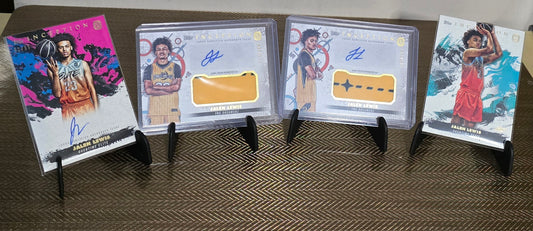 Lot 4 cartes autographes/patchs numérotées collection sport Basketball NBA JALEN LEWIS